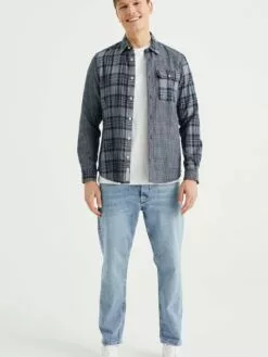 WE FASHION Chemises à Carreaux Coupe Regular Chemise Homme Bleu Foncé -WE FASHION Magasin En Ligne d6509873106ede6dae71141c68fbfa3b