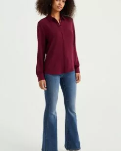 WE FASHION Chemisiers Chemisier Femme Bourgogne / Lie De Vin -WE FASHION Magasin En Ligne d707baed6da1f20af03338ce7def2547