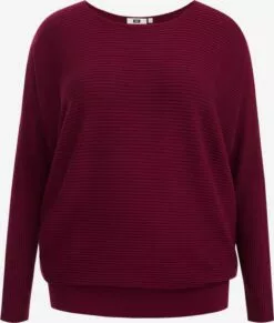 WE FASHION Pulls Basiques Pull-over Femme Lie De Vin