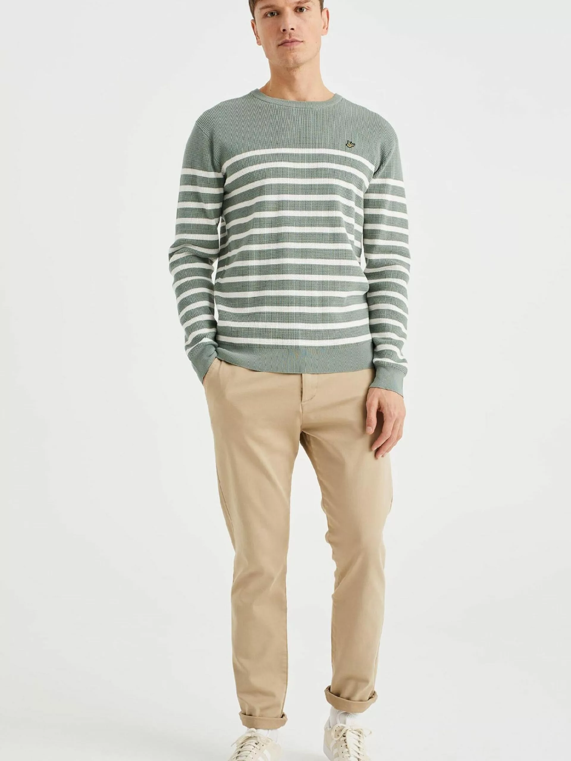 WE FASHION Pulls à Col Rond Pull-over Homme Vert Pastel 4 WE FASHION Pulls à Col Rond Pull-over Homme Vert Pastel – Image 4