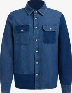 WE FASHION Chemises En Jean Coupe Regular Chemise Homme Bleu Foncé