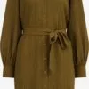 WE FASHION Robes Fluides Robe-chemise Femme Kaki
