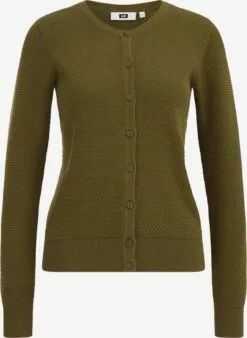 WE FASHION Gilets Cardigan Femme Vert Foncé