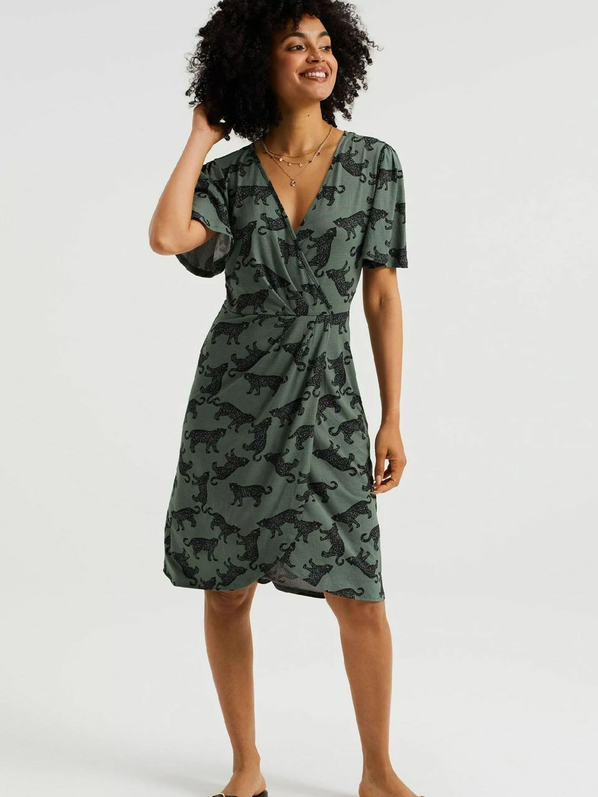 WE FASHION Mini-robes Robe Femme Gris Fumé 2 WE FASHION Mini-robes Robe Femme Gris Fumé – Image 2