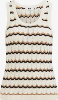 WE FASHION Débardeurs Haut Femme Blanc Cassé