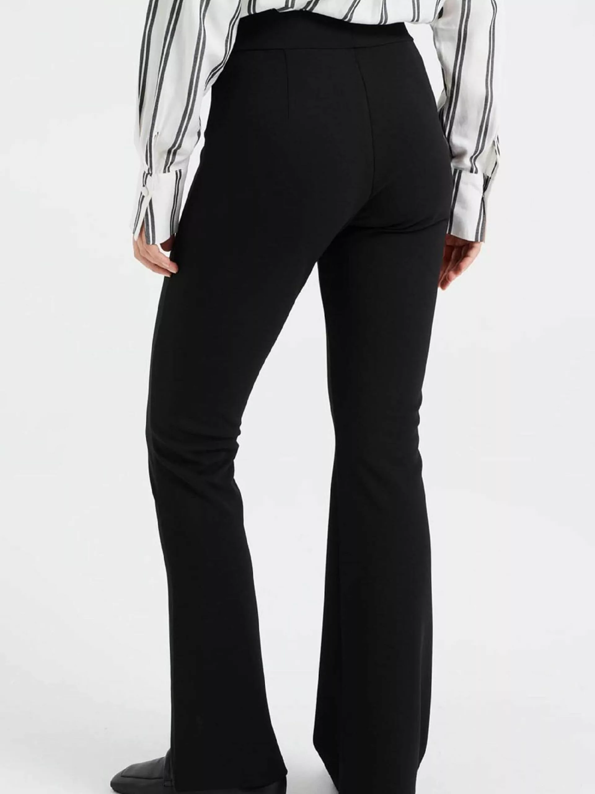 WE FASHION Pantalons En Toile évasé Pantalon Femme Noir 3 WE FASHION Pantalons En Toile évasé Pantalon Femme Noir – Image 3