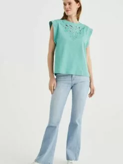 WE FASHION T-shirts T-shirt Femme Menthe -WE FASHION Magasin En Ligne f38c89436d4d5a6b036cf4f265c7b6c0