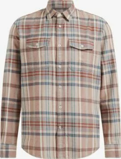 WE FASHION Chemises à Carreaux Coupe Regular Chemise Homme Rouille / Noisette