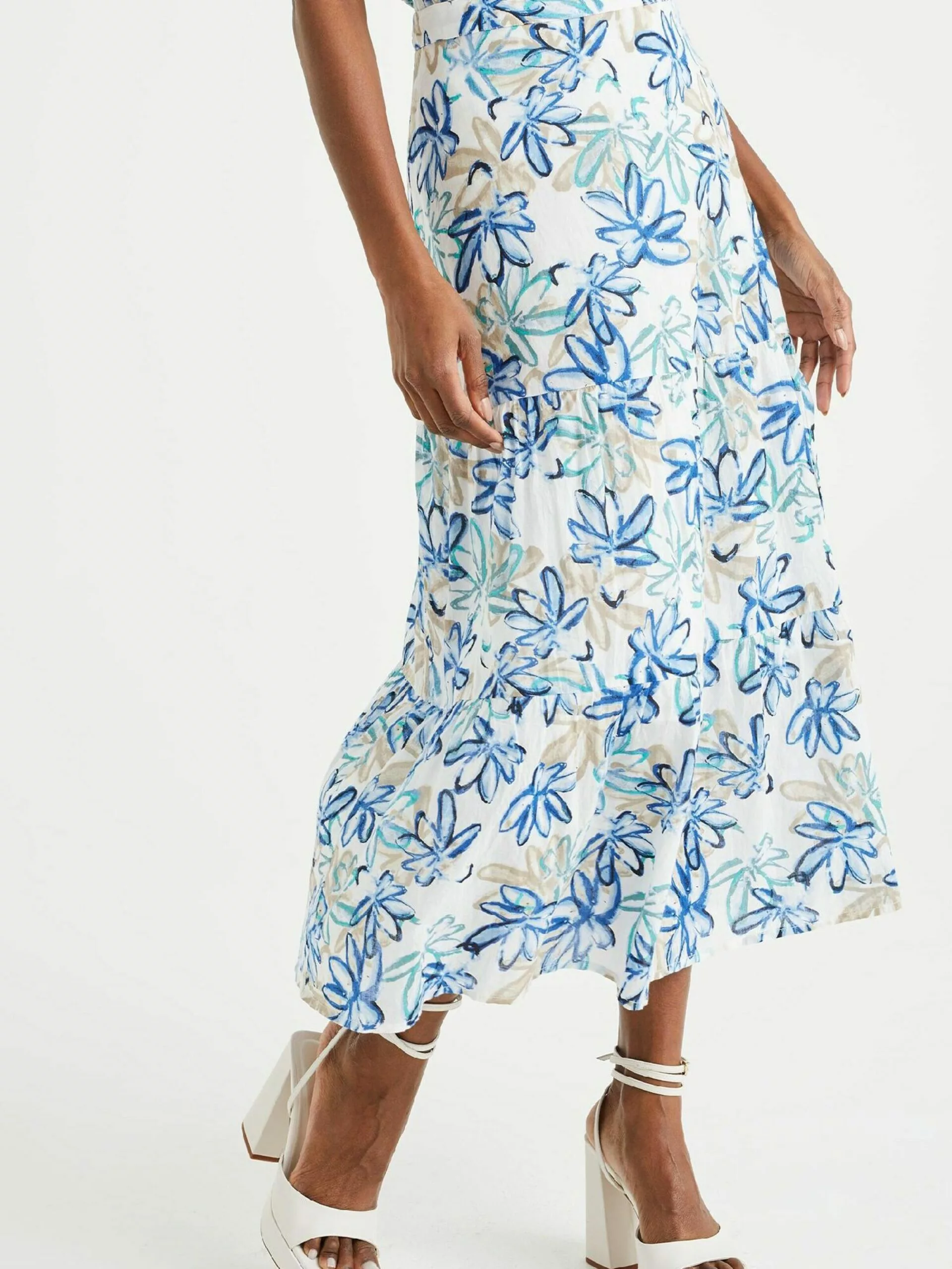 WE FASHION Jupes Midi Jupe Femme Bleu 2 WE FASHION Jupes Midi Jupe Femme Bleu – Image 2