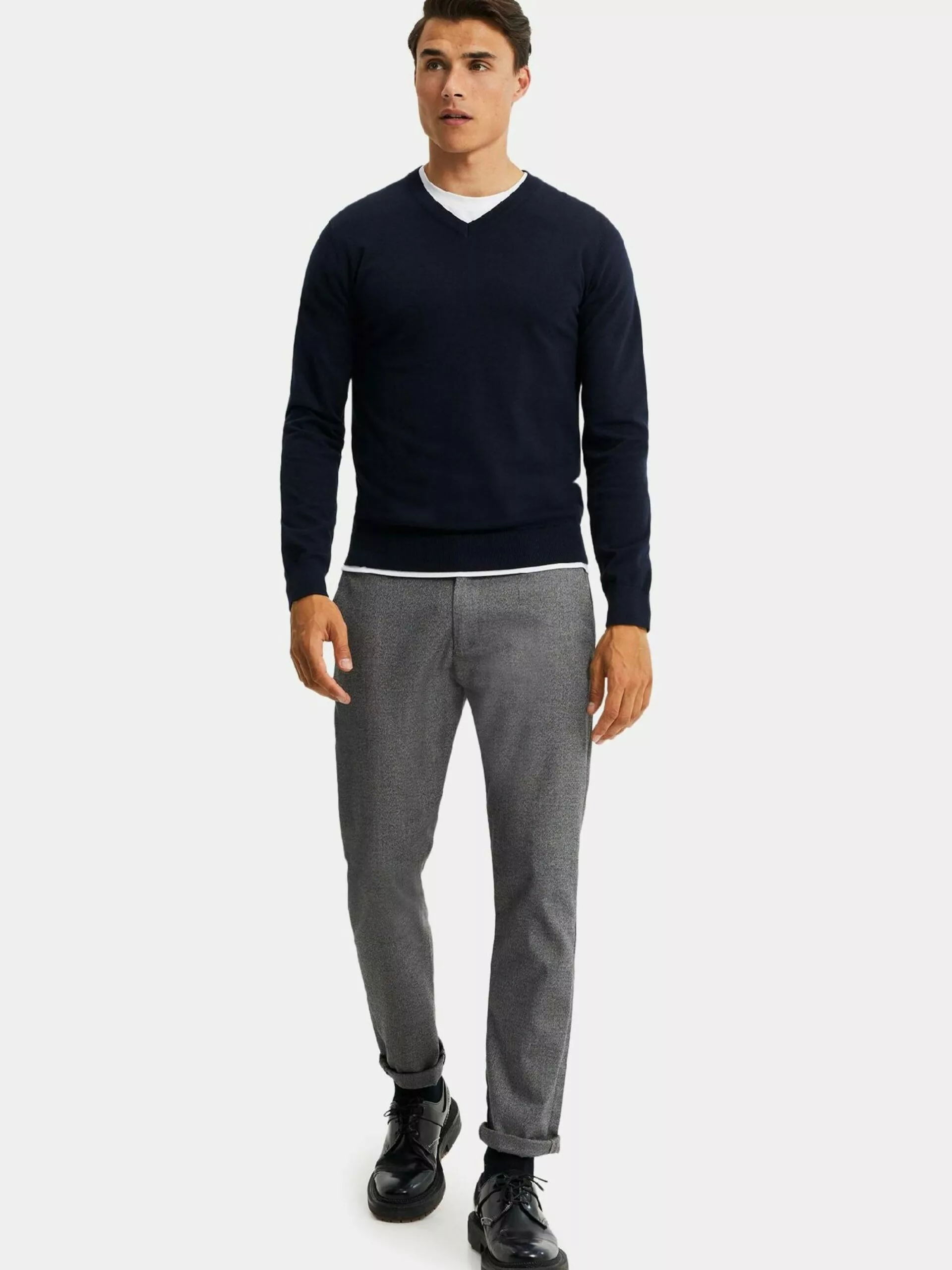 WE FASHION Pulls à Col En V Pull-over Homme Bleu Marine 5 WE FASHION Pulls à Col En V Pull-over Homme Bleu Marine – Image 5