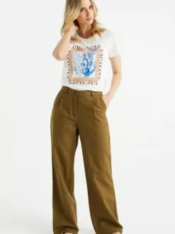 WE FASHION Pantalons à Pinces Loosefit Pantalon à Pince Femme Kaki -WE FASHION Magasin En Ligne f7d7023b44df55660534df0de12894c7