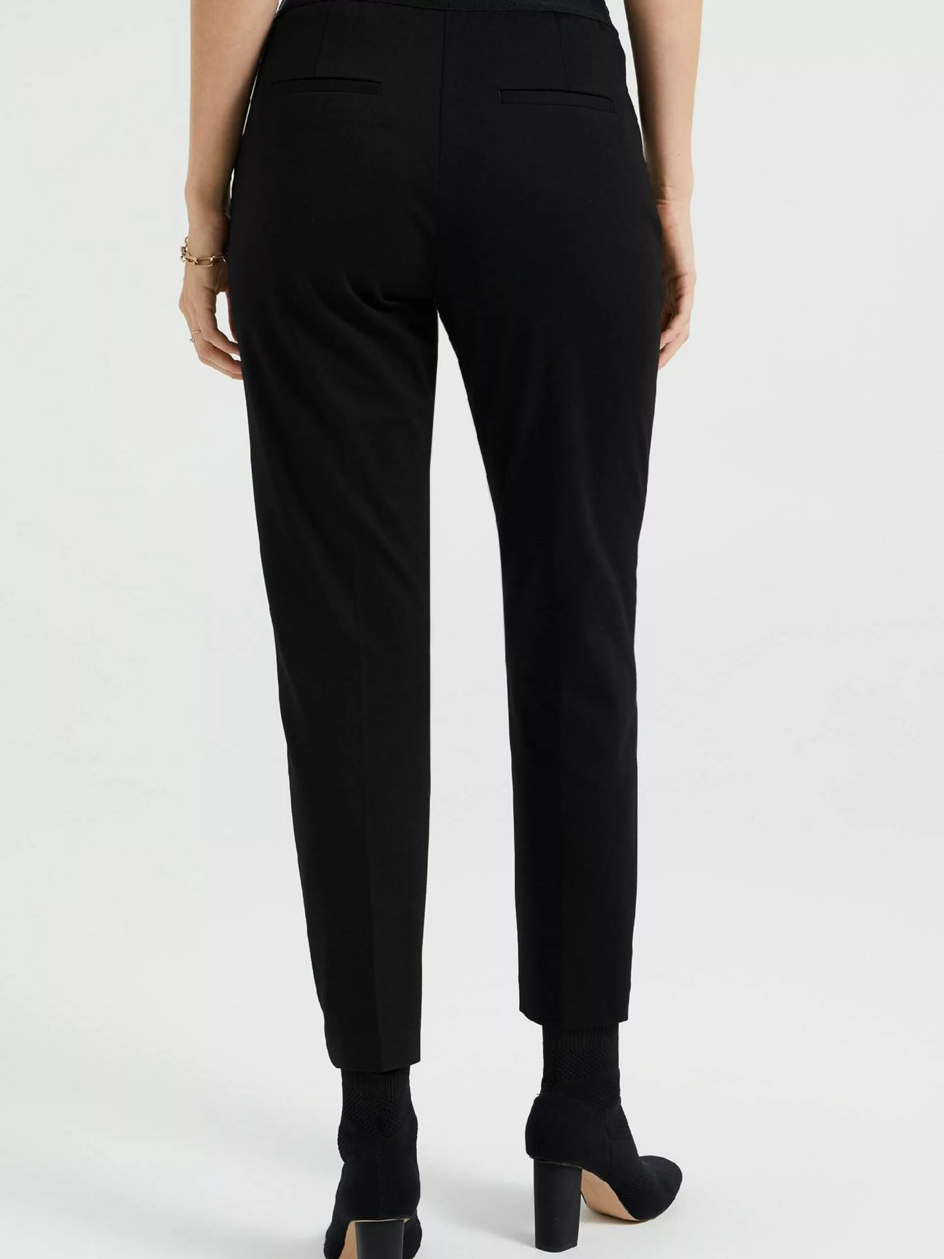 WE FASHION Pantalons Coupe Slim Pantalon à Plis Femme Noir 4 WE FASHION Pantalons Coupe Slim Pantalon à Plis Femme Noir – Image 4