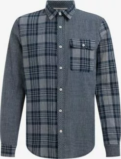 WE FASHION Chemises à Carreaux Coupe Regular Chemise Homme Bleu Foncé